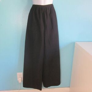 Eskandar Womens Wide Leg Lightweight Black Wool Pull On Pants Womens  L / XL